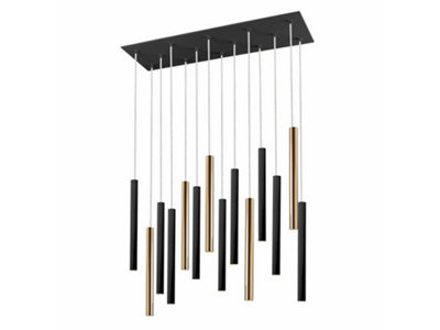 Luminosa Lighting Luminosa Varas Pendant Light Cluster DropGlossy GoldMatt BlackUk Stock from B&Q