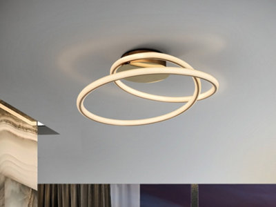 Luminosa Lighting Luminosa Tube Integrated Led Semi Flush Ceiling LightGlitter GoldUk Stock from B&Q