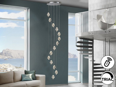 Luminosa Lighting Luminosa Rocio Cluster Pendant Ceiling 14 Light Chrome Led 3000K DimmableUk Stock from B&Q