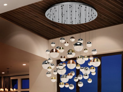 Luminosa Lighting Luminosa Sphere Dimmable 55 Light Integrated Led Light Pendant Light Cluster DropChromeCopperBrassBluetooth Control from B&Q
