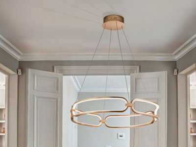 Luminosa Lighting Luminosa Colette Modern Stylish Dimmable Led Designer Pendant Light Chrome With Remote ControlUk Stock from B&Q