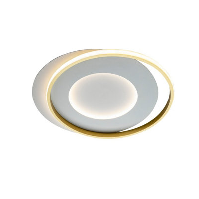 Luminosa Lighting Luminosa Limbos Integrated Led Semi Flush Light WhiteGold 3000K 4400LmUk Stock from B&Q