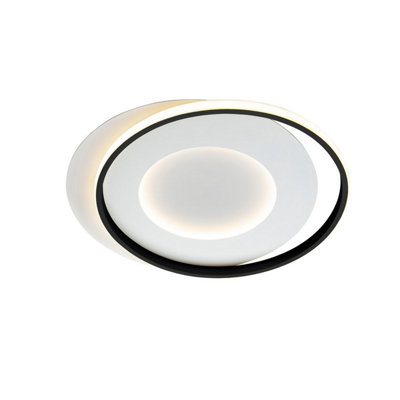 Luminosa Lighting Luminosa Limbos Integrated Led Semi Flush Light WhiteBlack 4000K 4400LmUk Stock from B&Q