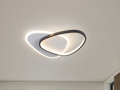 Luminosa Lighting Luminosa Romo Integrated Led Semi Flush Ceiling Light WhiteBlack 3000KUk Stock from B&Q