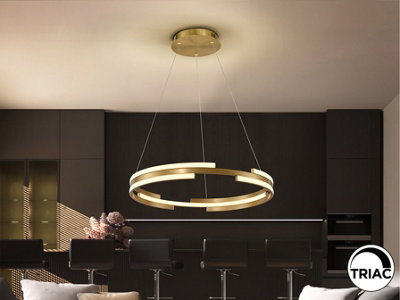 Luminosa Lighting Luminosa Ciclos Pendant Ceiling Light Gold Led 3000KUk Stock from B&Q