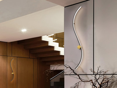 Luminosa Lighting Luminosa Siloe Integrated Led Wall Lamp Black 3000KUk Stock from B&Q
