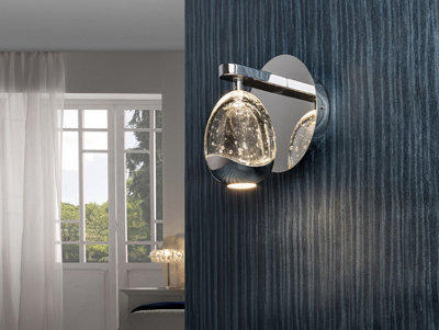Luminosa Lighting Luminosa Rocio Integrated Led Wall Lamp Chrome 3000KUk Stock from B&Q