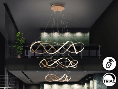 Luminosa Lighting Luminosa Molly Pendant Ceiling Light Rose Gold Led 3000K DimmableUk Stock from B&Q