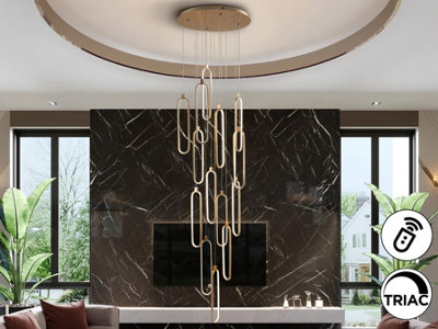 Luminosa Lighting Luminosa Colette Cluster Pendant Ceiling 14 Light Rose Gold Led 3000K DimmableUk Stock from B&Q