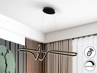 Luminosa Lighting Luminosa Simphony Bar Pendant Ceiling Light Black Led 2700-5000K Remote ControlUk Stock
