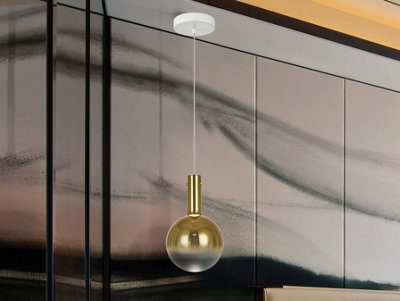 Luminosa Lighting Luminosa Matices Slim Pendant Ceiling Light WhiteGold Led 3000KUk Stock from B&Q