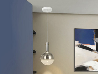 Luminosa Lighting Luminosa Matices Slim Pendant Ceiling Light WhiteSmoke Led 3000KUk Stock from B&Q
