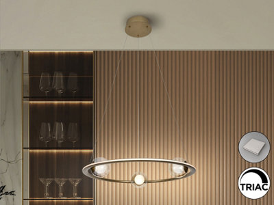 Luminosa Lighting Luminosa Tirsa Pendant Ceiling Light Bronze Led 3000KUk Stock from B&Q