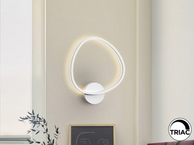 Luminosa Lighting Luminosa Opalis Integrated Led Wall Lamp White 3000KUk Stock from B&Q