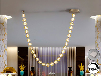 Luminosa Lighting Luminosa Zaria Ii 29 Light Pendant Ceiling Light BronzeAmber Led 3000K DimmableUk Stock from B&Q