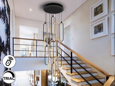 Luminosa Lighting Luminosa Colette Cluster Pendant Ceiling 14 Light Rose Gold Matt Black Led 3000K DimmableUk Stock from B&Q