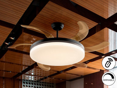 Luminosa Lighting Luminosa Vento Maxi Ceiling Fan Black Led 3000-6500K DimmableUk Stock from B&Q