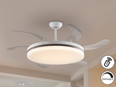 Luminosa Lighting Luminosa Vento Maxi Ceiling Fan Black WhiteBronze Led 3000-6500K DimmableUk Stock from B&Q