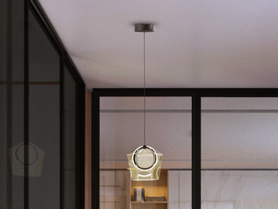 Luminosa Lighting Luminosa Ingrid Pendant Ceiling Light Champagne Led 3000KUk Stock from B&Q