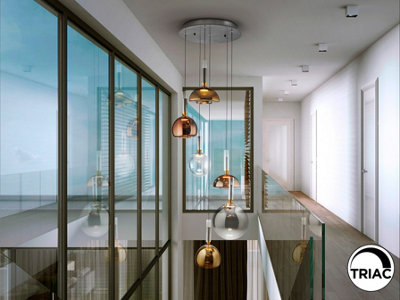 Luminosa Lighting Luminosa Charlize Cluster Pendant Ceiling 6 Light Multi Colour Led 3000KUk Stock from B&Q