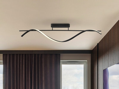 Luminosa Lighting Luminosa Boa Integrated Led Semi Flush Ceiling Light Black 3000KUk Stock from B&Q