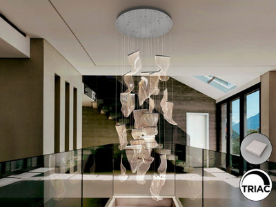 Luminosa Lighting Luminosa Velos Cluster Pendant Ceiling 24 Light Chrome Led 3000KUk Stock from B&Q