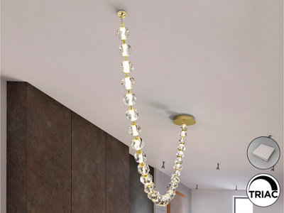 Luminosa Lighting Luminosa Zaria Ii 29 Light Pendant Ceiling Light GoldClear Led 3000K DimmableUk Stock from B&Q