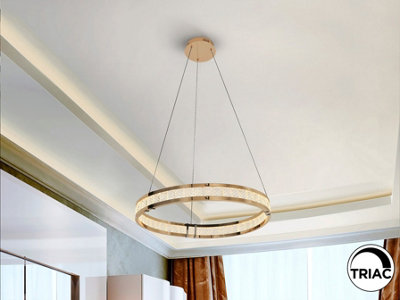 Luminosa Lighting Luminosa Lorian Pendant Ceiling Light Gold Led 3000KUk Stock from B&Q