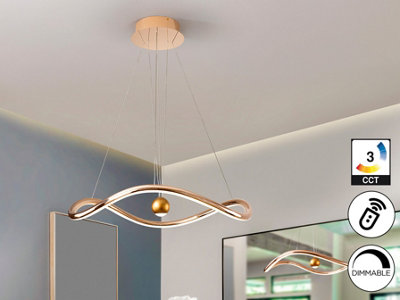 Luminosa Lighting Luminosa Romina Pendant Ceiling Light Gold Led 2700-5000K Remote ControlUk Stock