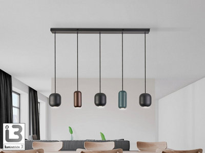 Luminosa Lighting Luminosa Nimes Bar Pendant Ceiling Light Black 5Xgu10Uk Stock from B&Q