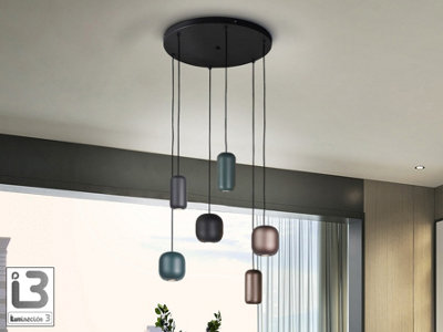 Luminosa Lighting Luminosa Nimes Cluster Pendant Ceiling Light Black 6Xgu10Uk Stock from B&Q