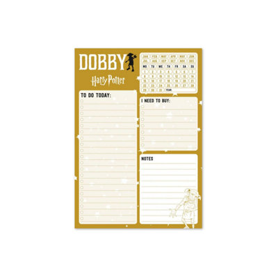 Rackhams Beige Harry Potter Dobby A5 Note Pad Planner - Notepad Planner - A5 - Image 4