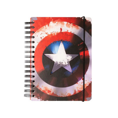 Rackhams Red Marvel Captain America A5 Spiral Notebook - Notebook - A5 - Image 4