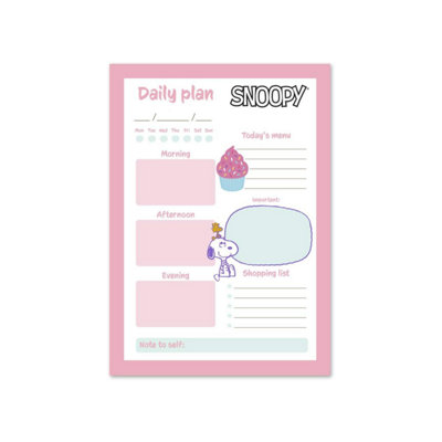 Rackhams Pink Snoopy Daily A5 Note Pad Planner - Notepad - A5 - Image 5