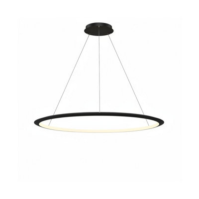 Luminosa Lighting Luminosa Circular Inward Surface 120Cm Integrated Led Pendant Ceiling Light Black 72W 3000K Dali Dimmming from B&Q