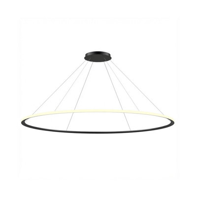 Luminosa Lighting Luminosa Circular Outward Surface 204Cm Integrated Led Pendant Ceiling Light Black 129W 2700K Dali Dimmming from B&Q