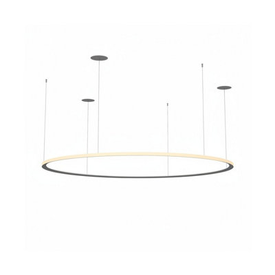 Luminosa Lighting Luminosa Circular Outward Recessed 204Cm Integrated Led Pendant Ceiling Light White 129W 2700K Dali Dimmming from B&Q