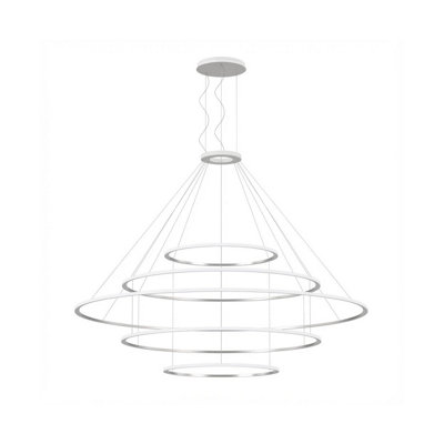 Luminosa Lighting Luminosa Circular Inward 5 Rings 207Cm Integrated Led Pendant Ceiling Light White 340W 2700K Dali Dimmming