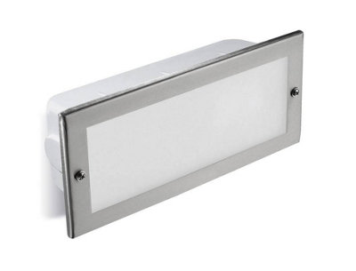 Luminosa Lighting Luminosa Tamesis Outdoor Recessed Wall Light Stainless Steel 1X E27 23.5Cm Ip44 from B&Q