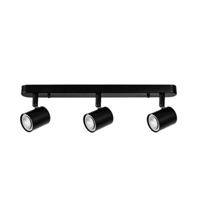 Luminosa Lighting Luminosa Keeper Triplex Triple Adjustable Spotlight Bar Gu10 Black from B&Q