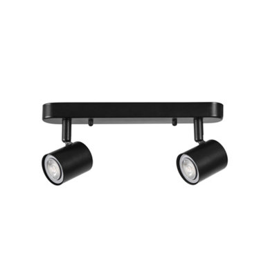 Luminosa Lighting Luminosa Keeper Double Twin Adjustable Spotlight Gu10 Black from B&Q