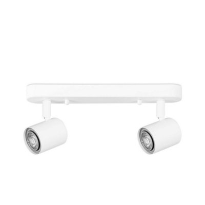 Luminosa Lighting Luminosa Keeper Double Twin Adjustable Spotlight Gu10 White from B&Q