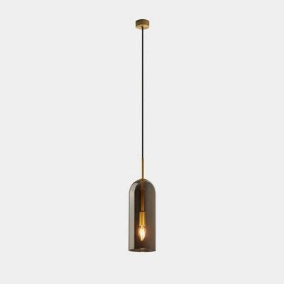 Luminosa Lighting Luminosa Glam Slim Pendant Ceiling Light 31Cm Matte GoldFumé E14 9W from B&Q