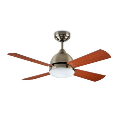 Luminosa Lighting Luminosa Borneo Ceiling Fan E27 Patina Teak from B&Q