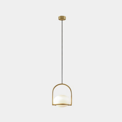 Luminosa Lighting Luminosa Coco Single Globe Pendant GoldWhite E14 from B&Q