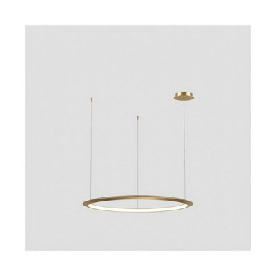 Luminosa Lighting Luminosa Circular Inward Recessed 92Cm Integrated Led Pendant Ceiling Light Gold 53W 4000K 0-10V Dimming from B&Q