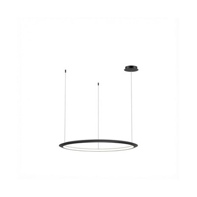 Luminosa Lighting Luminosa Circular Inward Recessed 92Cm Integrated Led Pendant Ceiling Light Black 53W 2700K Dali Dimmming from B&Q