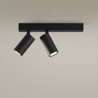 Luminosa Lighting Luminosa Simply Twin Spotlight Metallic Black Gu10 7W from B&Q