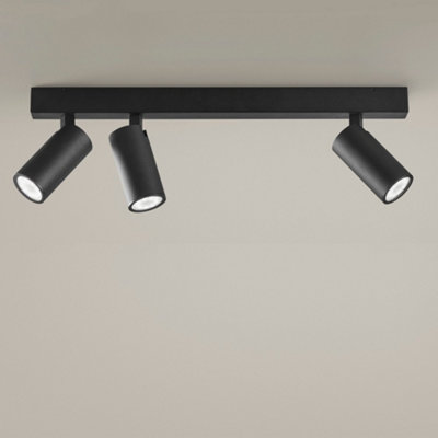 Luminosa Lighting Luminosa Simply Spotlight 4 Light Bar Metallic Black Gu10 7W from B&Q