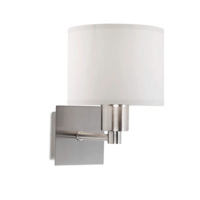 Luminosa Lighting Luminosa Lyon Led Wall Fixture Satin Nickel With Drum Shade E27 60W from B&Q